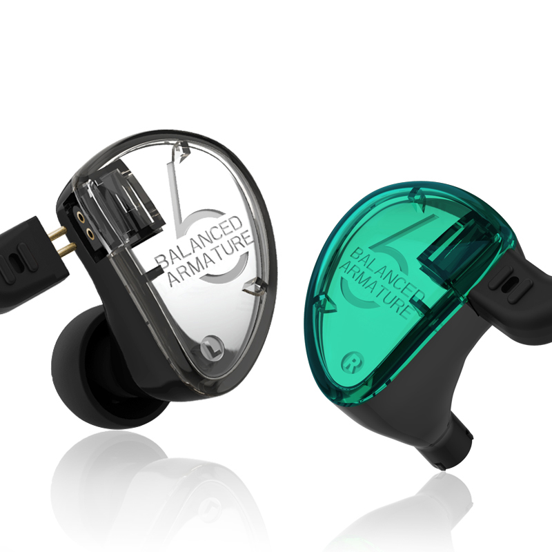 KZ AS06 IEM Earphone 3BA Balanced Armature Headphone HD Sound in Ear Monitor HiFi Stereo